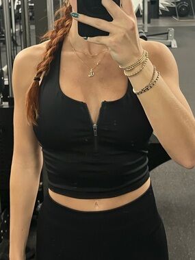 JoyLab zip cropped sports bra tank